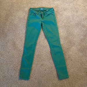 Lucky brand Charlie super skinny green jeans